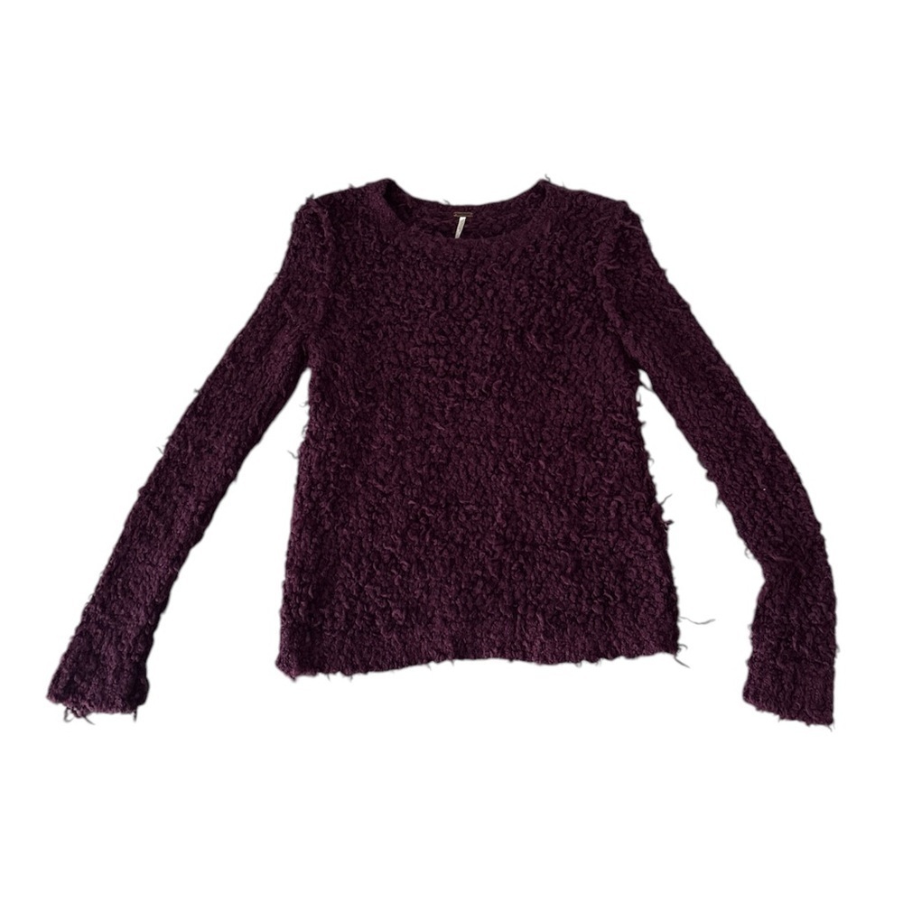 Free People Urban Outfitters Eggplant Purple Shag Sweater Medium So Soft